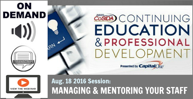On Demand: Continuing Education Webinar: Managing and Mentoring Your Staff